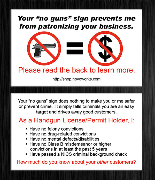 No Gun, No Money - Business Cards